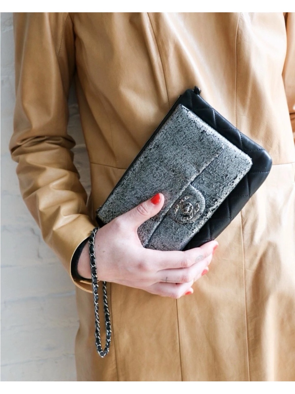 Chanel Mineral Nights Flap Clutch Evening Bag Metallic & Quilted Leather France - Picture 2 of 11